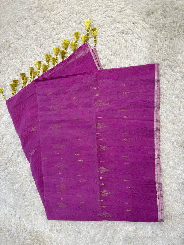 Dhakai Jamdani Lavender Saree (40 Count)