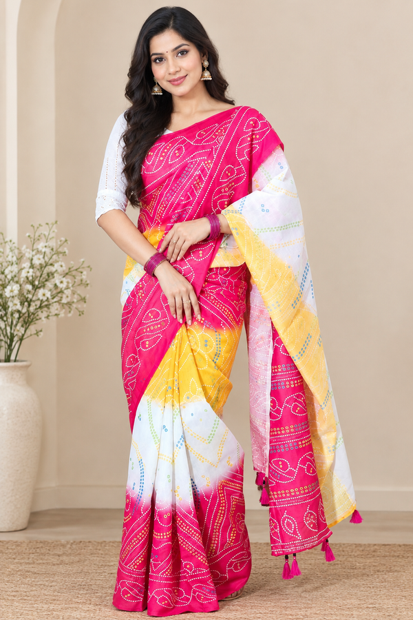 Half Silk Multicolor Saree
