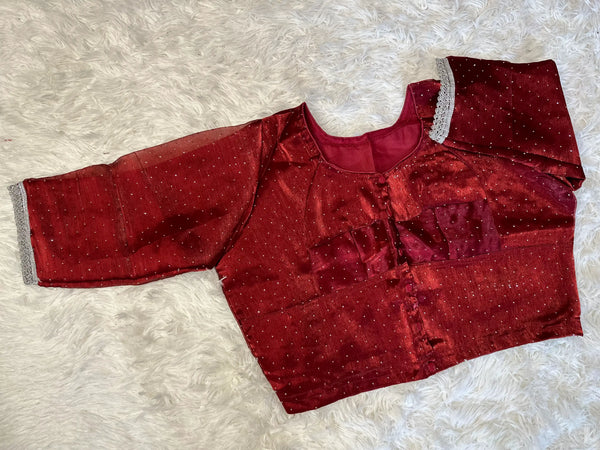 MAROON METALLIC SAREE BLOUSE