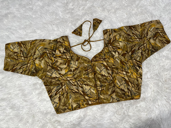 NON-PADDED COTTON TIE-UP OLIVE BLOUSE
