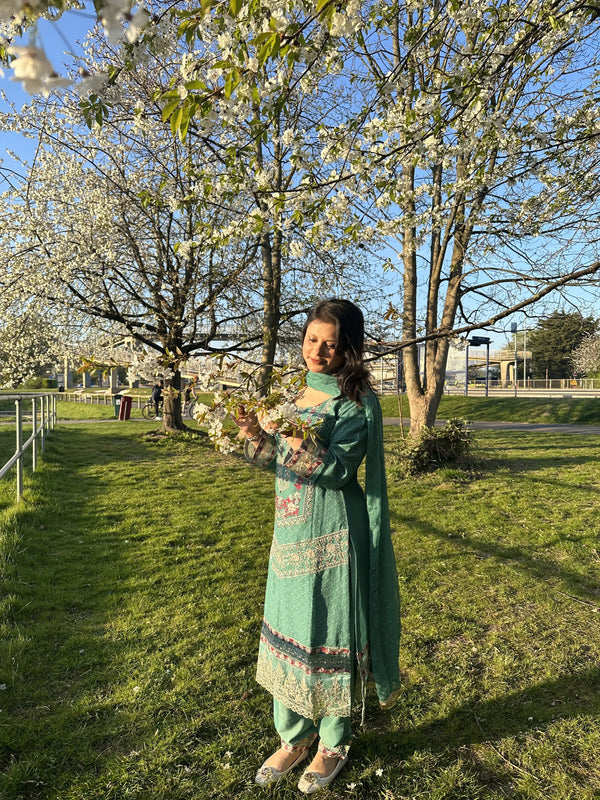 Original Pakistani Light Green Salwar