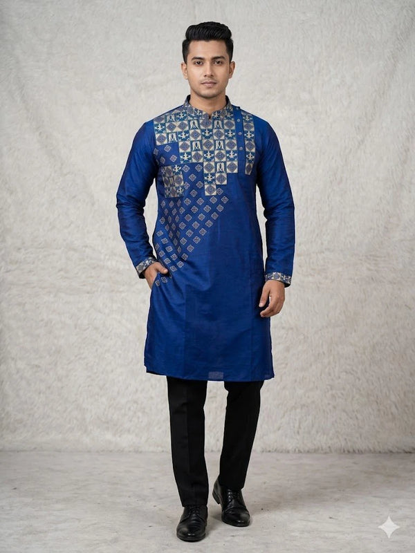 One side Button Royal Blue Panjabi