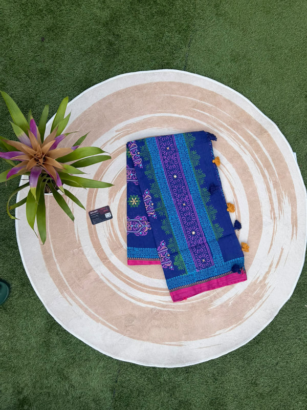 Premium Purple Handblock Saree ( Vloume- Joltorongo/ জলতরঙ্গ)