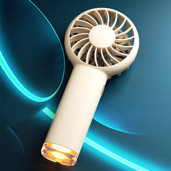 Portable Handheld Fan With Ambient Light 3 Speeds Rechargeable