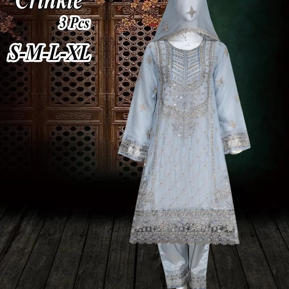 Chic Elegance Grey Shalwar Kameez (Three-piece)