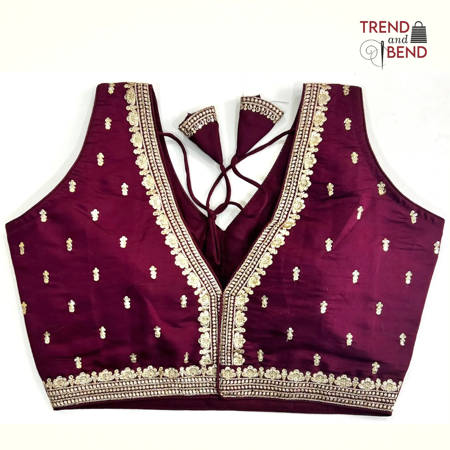 Sabyasachi Inspired Embroidery Wine Color Blouse Pattern