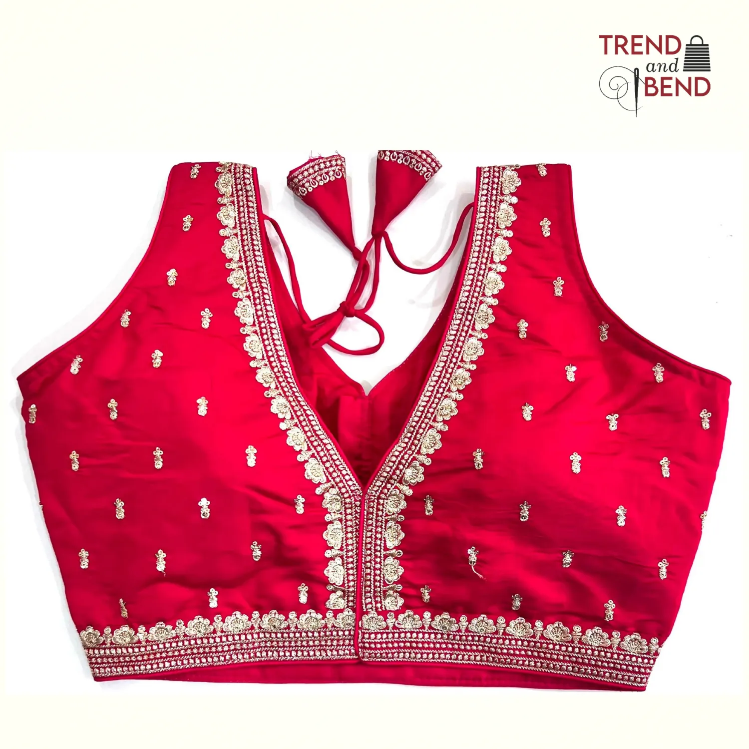 Sabyasachi Inspired Embroidery Traffic Red Color Blouse Pattern