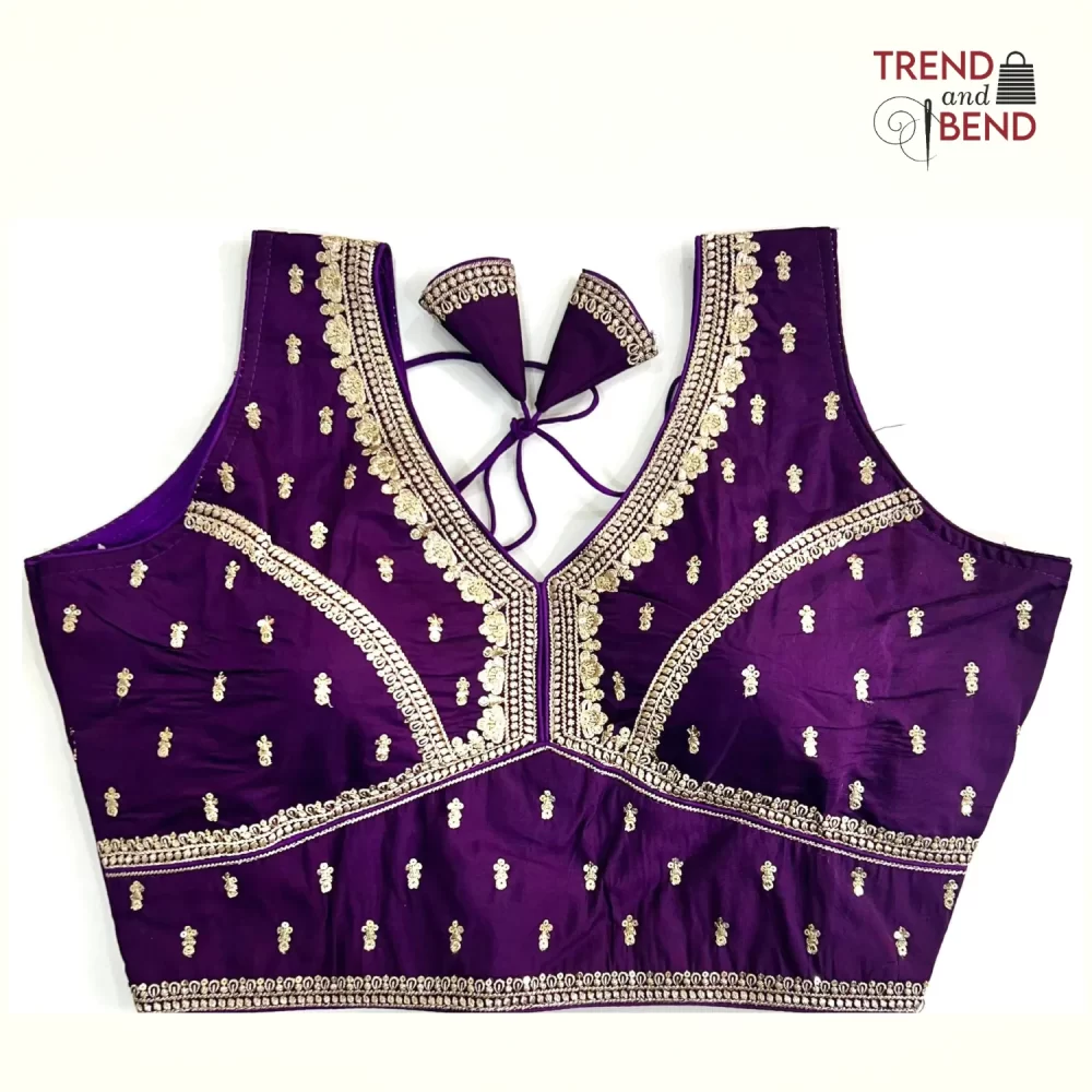 Sabyasachi Inspired Embroidery Lavender Color Blouse Pattern