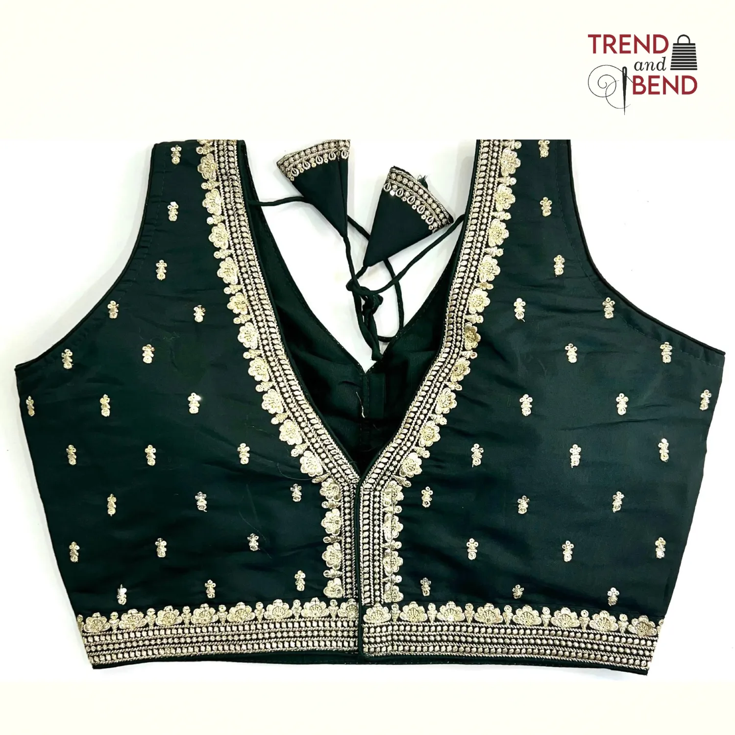 Sabyasachi Inspired Embroidery Turquiose Green Color Blouse Pattern