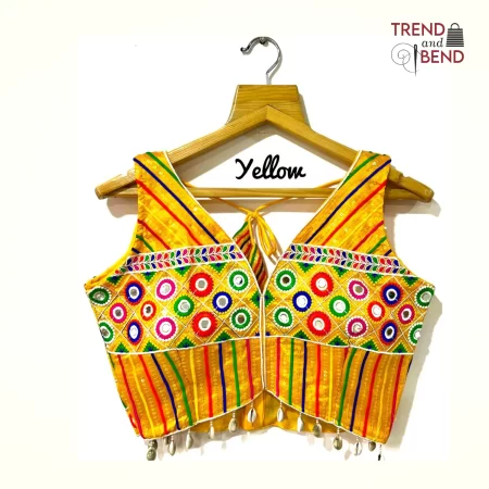 Vibrant Multi-Color Yellow base Gujarati Blouse