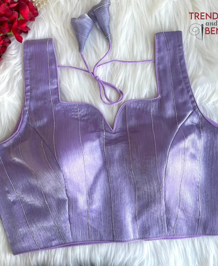 Dual-tone Jimmy Choo Shining Party Lavender Full Stitched Blouse