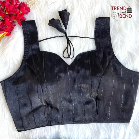 Dual-tone Jimmy Choo Shining Party Black Full Stitched Blouse