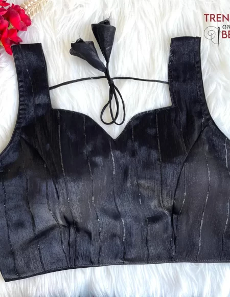 Dual-tone Jimmy Choo Shining Party Black Full Stitched Blouse