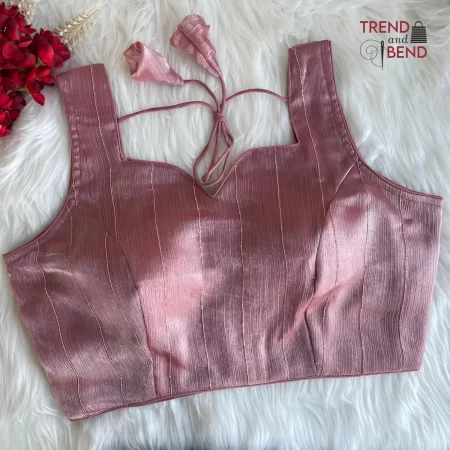 Dual-tone Jimmy Choo Shining Party Antique Pink Full Stitched Blouse