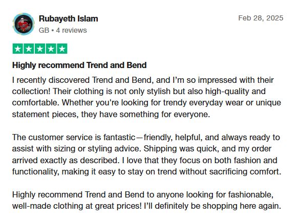 Trend and Bend Customers Reviews