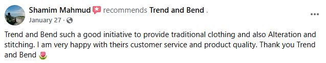 Shamim Mahmud​ Review for Trend and Bend