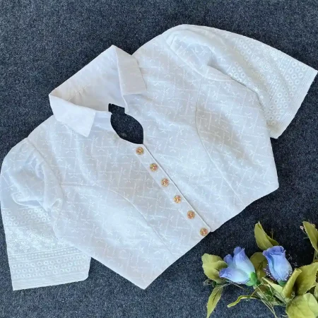 Elegant Flattering fit White Blouse