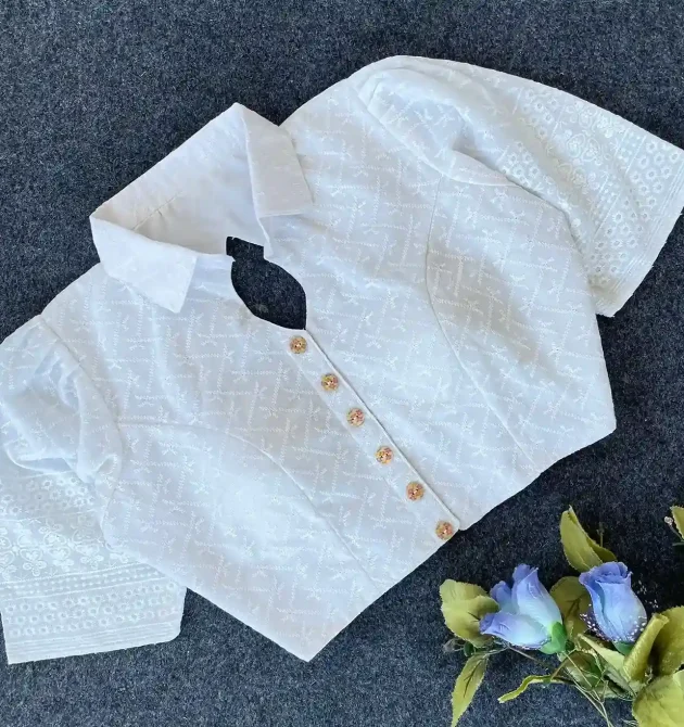 Elegant Flattering fit White Blouse