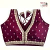Sabyasachi Inspired Wine and Golden Blouse Pattern