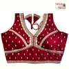 Sabyasachi Inspired Ruby Red and Golden Blouse Pattern