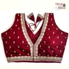 Sabyasachi Inspired Ruby Red and Golden Blouse Pattern
