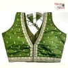 Sabyasachi Inspired Grass Green and Golden Blouse Pattern